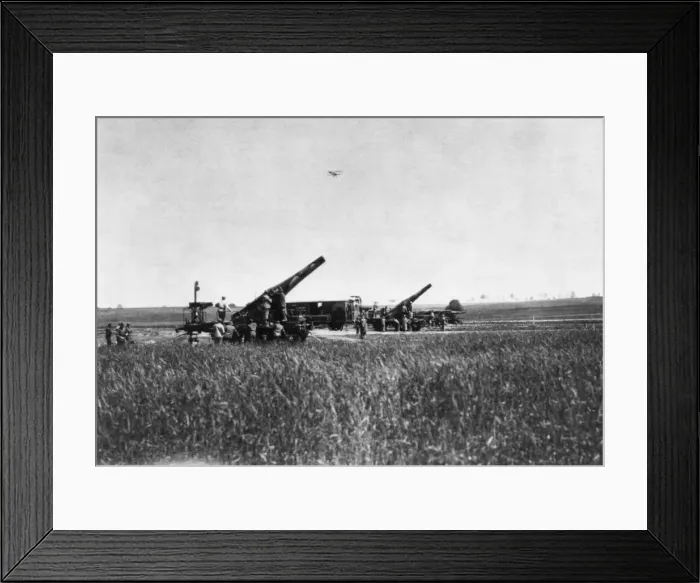 Framed Print : French 320 mm gun on railway mounting, WW1 Framed Print : French 320 mm gun on railway mounting, WW1