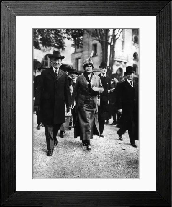 Framed Print : President Wilson and his wife in Paris, France Framed Print : President Wilson and his wife in Paris, France