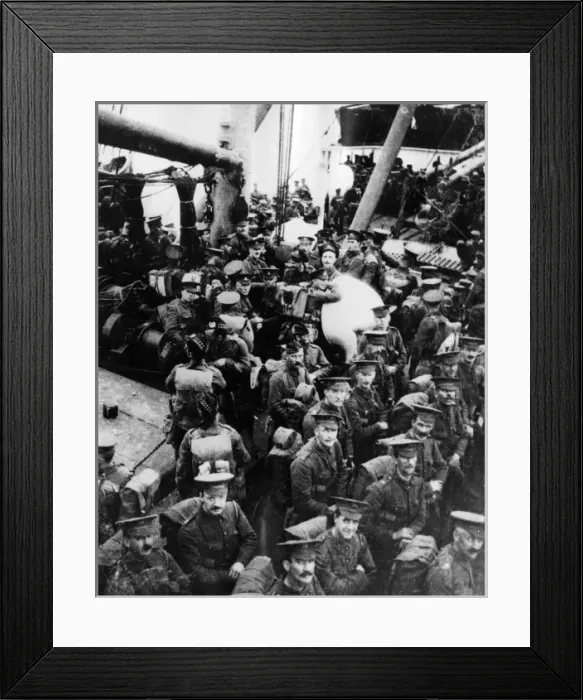 Framed Print : Soldiers on board SS Lake Michigan, WW1 Framed Print : Soldiers on board SS Lake Michigan, WW1