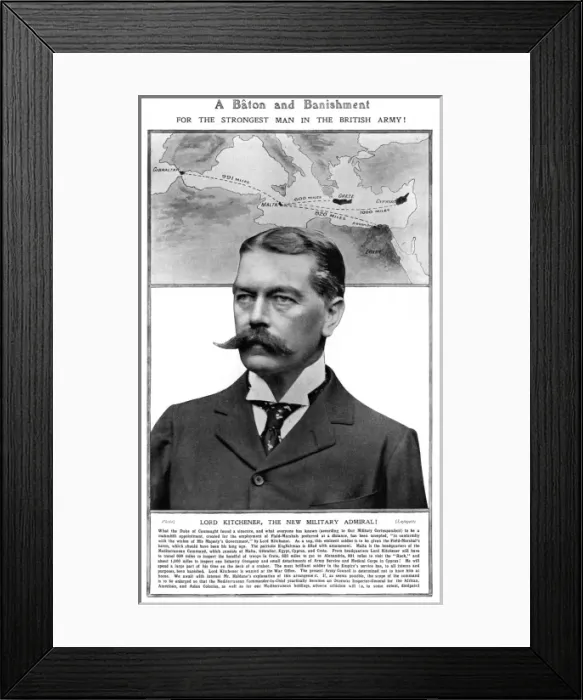 Framed Print : Lord Kitchener made Military Admiral, 1909 Framed Print : Lord Kitchener made Military Admiral, 1909