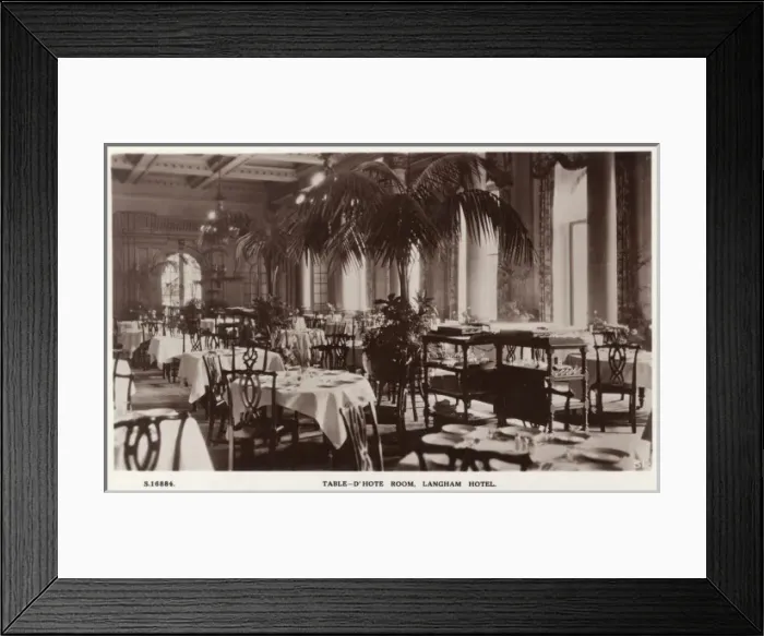 Framed Print : Table d Hote Room, Langham Hotel, London W1 Framed Print : Table d Hote Room, Langham Hotel, London W1