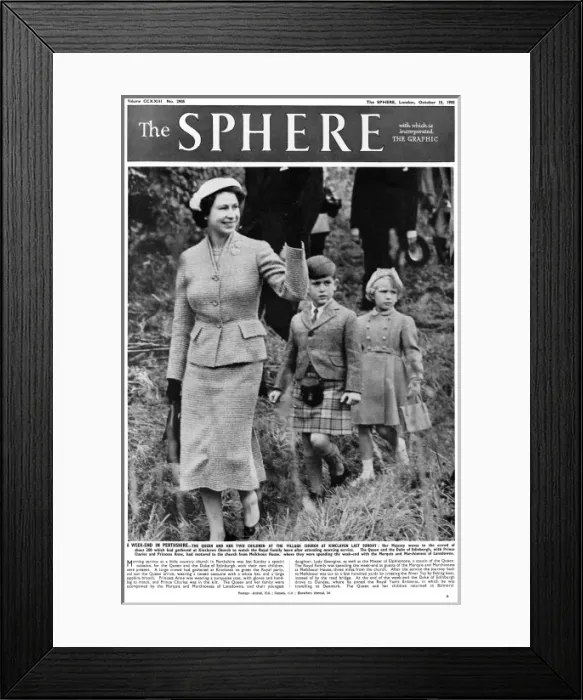 Framed Print : The Queen and her two children Framed Print : The Queen and her two children