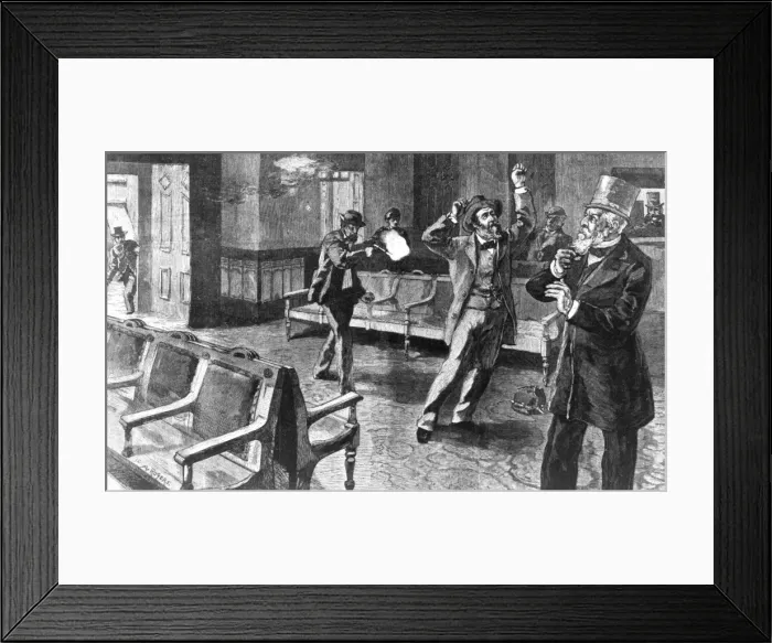 Framed Print : Assassination of President Garfield by Guiteau Framed Print : Assassination of President Garfield by Guiteau