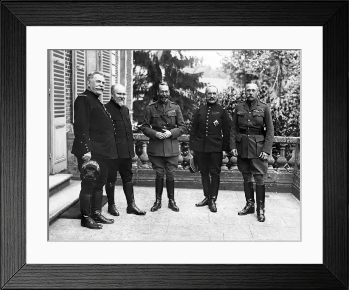 Framed Print : George V with military leaders during First World War Framed Print : George V with military leaders during First World War