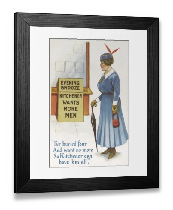 Framed Print : Loss of life in World War One - Postcard Framed Print : Loss of life in World War One - Postcard