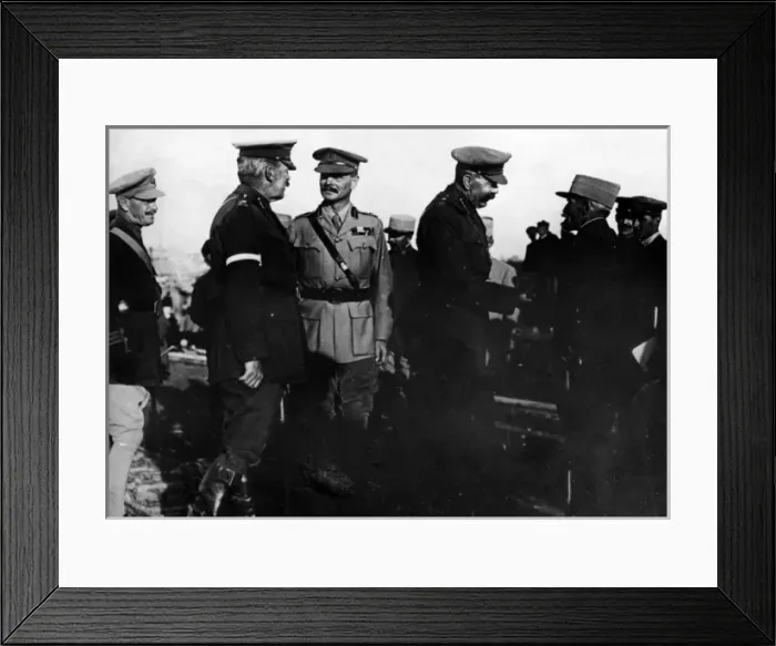 Framed Print : Kitchener, Birdwood and a French general, WW1 Framed Print : Kitchener, Birdwood and a French general, WW1