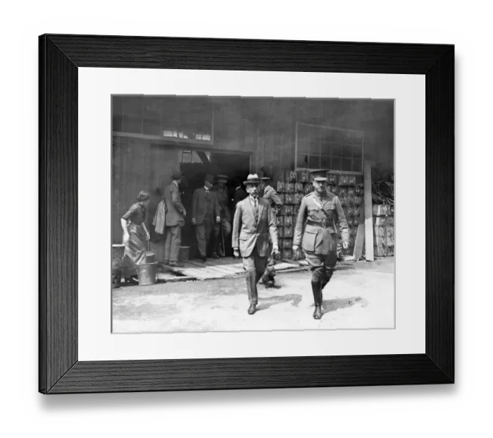 Framed Print : William Hughes, Australian PM, visiting workshops, France Framed Print : William Hughes, Australian PM, visiting workshops, France