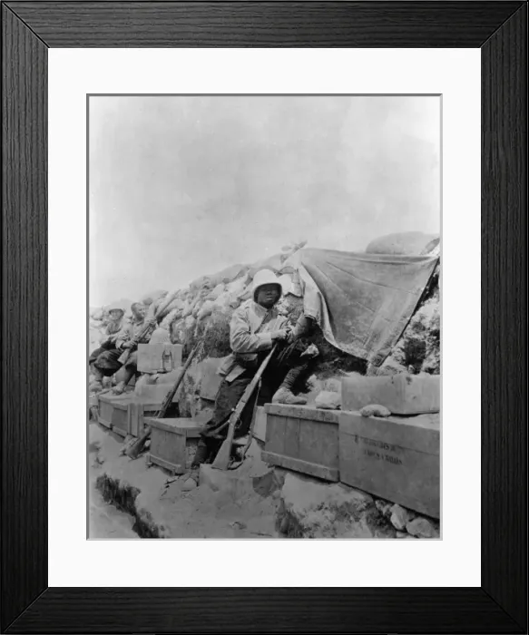 Framed Print : Senegalese soldier in a trench, WW1 Framed Print : Senegalese soldier in a trench, WW1