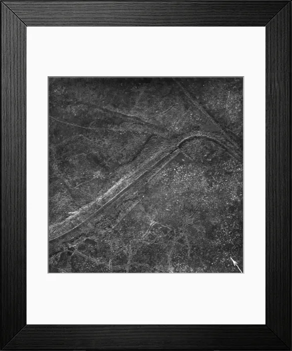 Framed Print : Aerial photograph of battle area, western front, WW1 Framed Print : Aerial photograph of battle area, western front, WW1