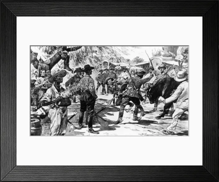 Framed Print : Germans at a laager in German South West Africa Framed Print : Germans at a laager in German South West Africa