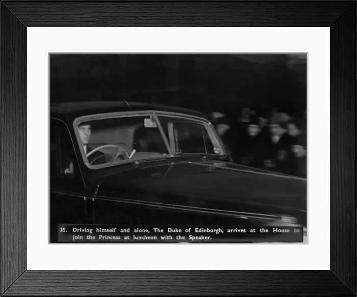 Framed Print : Prince Philip driving to Houses of Parliament Framed Print : Prince Philip driving to Houses of Parliament