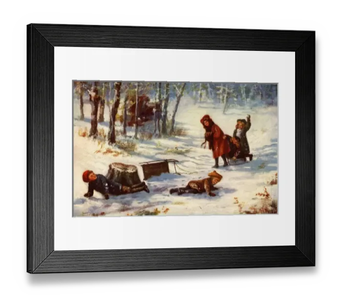 Framed Print : Xmas. Falling off the sled Framed Print : Xmas. Falling off the sled