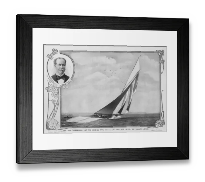 Framed Print : Shamrock III and Sir Thomas Lipton Framed Print : Shamrock III and Sir Thomas Lipton