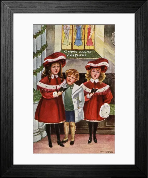 Framed Print : Carols in church by Hilda Dix Sandford Framed Print : Carols in church by Hilda Dix Sandford