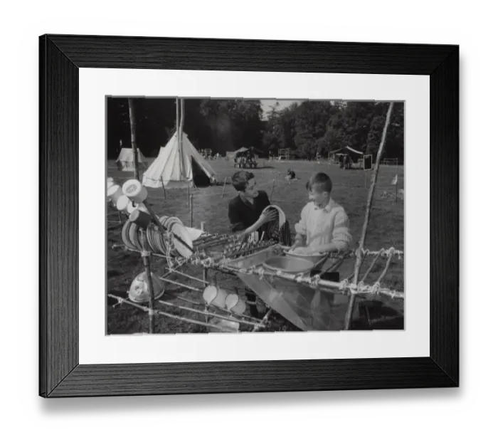 Framed Print : Irish Scouts washing up on camp Framed Print : Irish Scouts washing up on camp