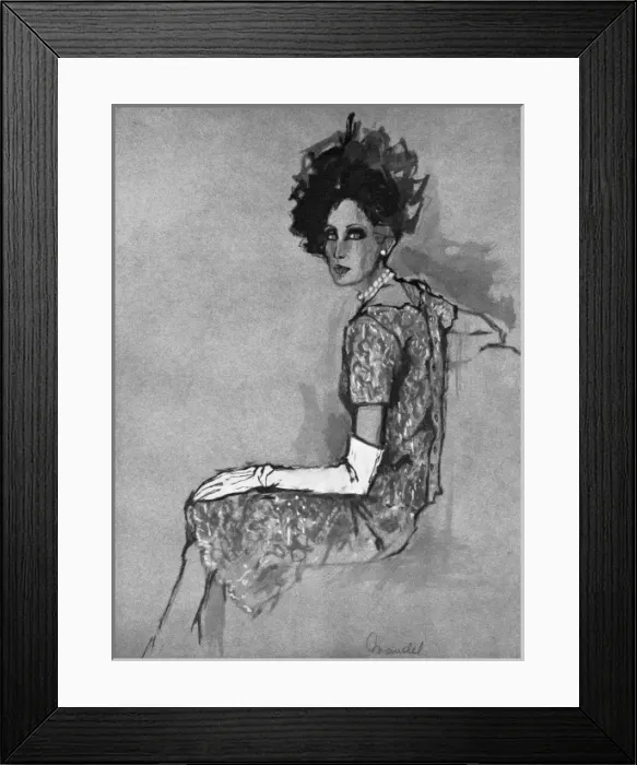 Framed Print : Mother of the Bride outfit drawn by Barbara Hulanicki Framed Print : Mother of the Bride outfit drawn by Barbara Hulanicki