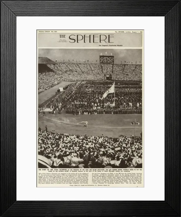 Framed Print : Front cover of the Sphere, the Olympic torch enters Wembley Framed Print : Front cover of the Sphere, the Olympic torch enters Wembley