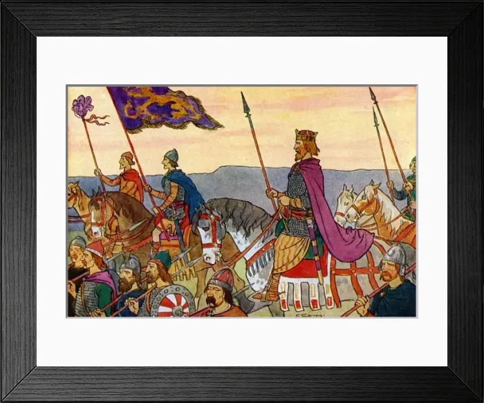 Framed Print : King Edwin with his troops Framed Print : King Edwin with his troops