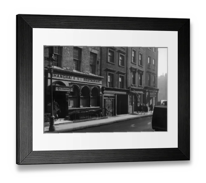 Framed Print : London street scene with Shanghai Restaurant Framed Print : London street scene with Shanghai Restaurant