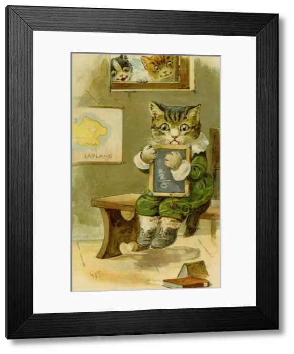 Framed Print : Kitten at school by g h Thompson Framed Print : Kitten at school by g h Thompson