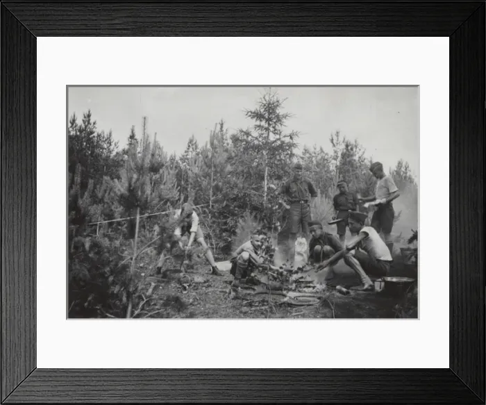 Framed Print : Lithuanian Scouts cooking Framed Print : Lithuanian Scouts cooking
