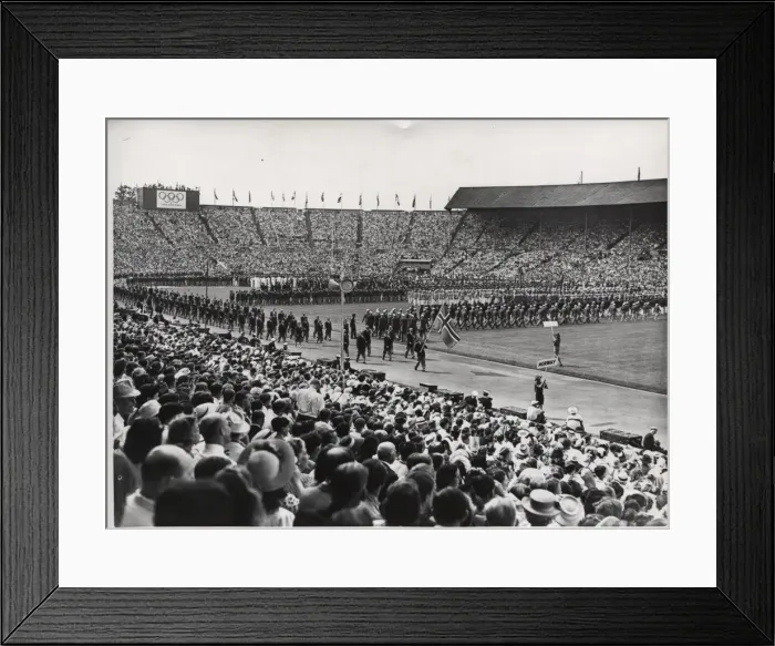 Framed Print : Scout leading Norway at 1948 London Olympics Framed Print : Scout leading Norway at 1948 London Olympics