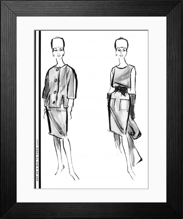 Framed Print : Givenchy outfit, 1960 Framed Print : Givenchy outfit, 1960
