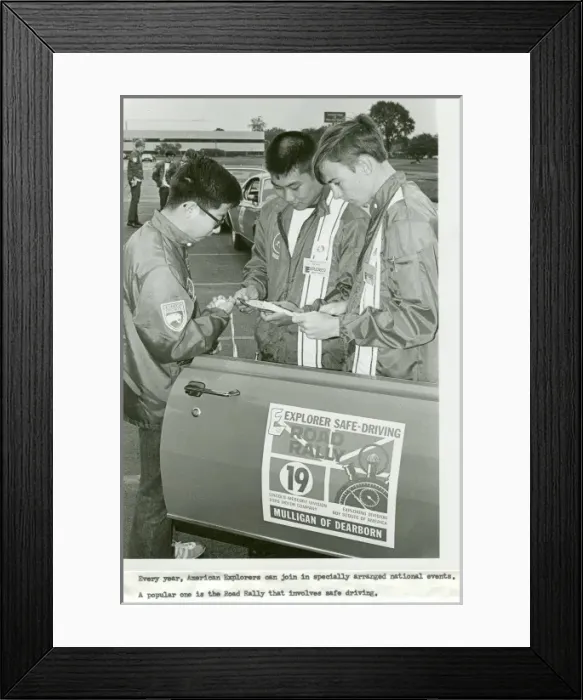 Framed Print : Explorers at safe driving Road Rally Framed Print : Explorers at safe driving Road Rally