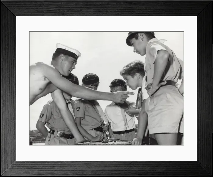 Framed Print : Cubs learning about the Royal Navy Framed Print : Cubs learning about the Royal Navy