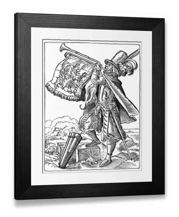 Framed Print : German trumpeter c. 1600 Framed Print : German trumpeter c. 1600