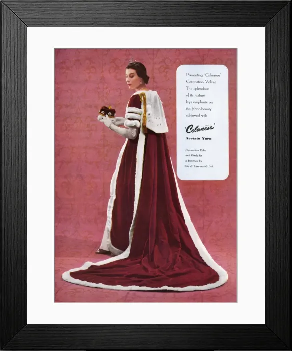 Framed Print : Celanese Coronation advertisement, 1953 Framed Print : Celanese Coronation advertisement, 1953
