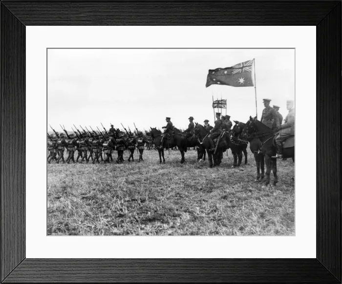 Framed Print : Sir Douglas Haig reviewing troops, Ebblinghem, France Framed Print : Sir Douglas Haig reviewing troops, Ebblinghem, France