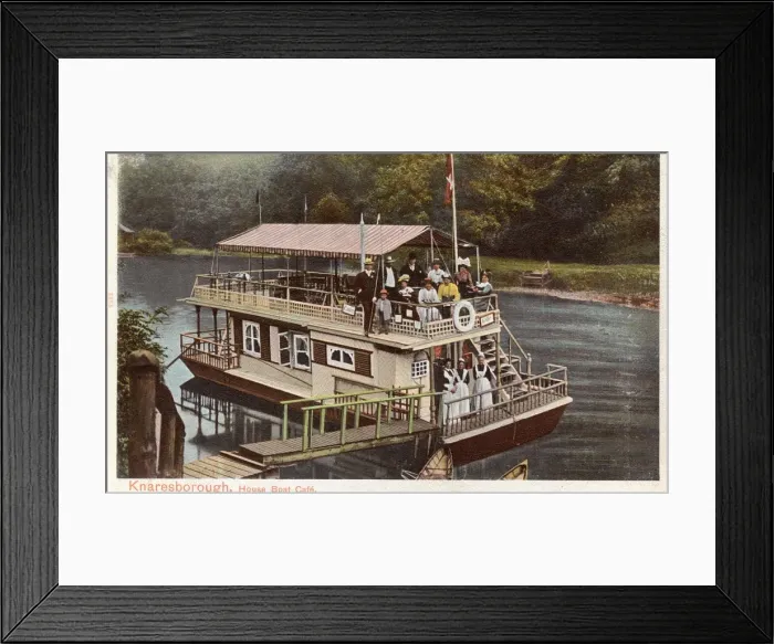Framed Print : House Boat Cafe, Knaresborough Framed Print : House Boat Cafe, Knaresborough