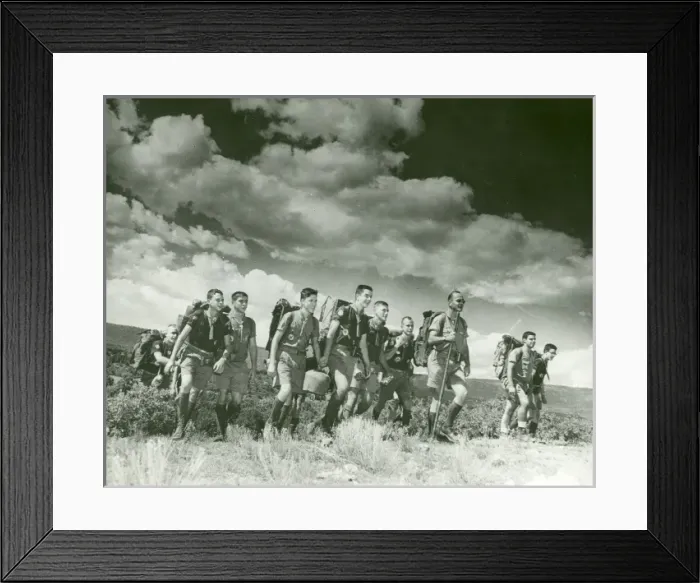 Framed Print : American Scouts hiking Framed Print : American Scouts hiking