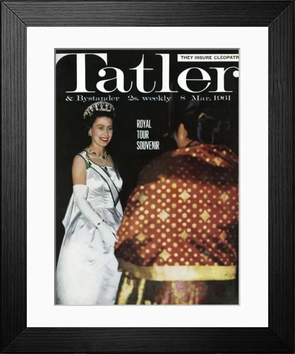Framed Print : Queen Elizabeth II - royal tour of India Tatler front cover Framed Print : Queen Elizabeth II - royal tour of India Tatler front cover
