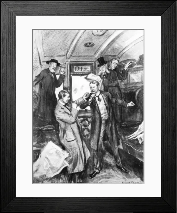 Framed Print : Dispute in a rail carriage Framed Print : Dispute in a rail carriage