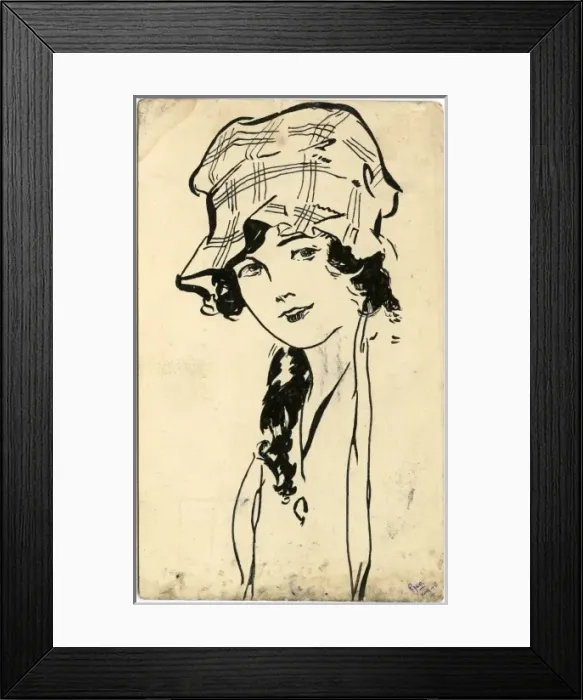 Framed Print : Portrait of a girl on a postcard by George Ranstead Framed Print : Portrait of a girl on a postcard by George Ranstead