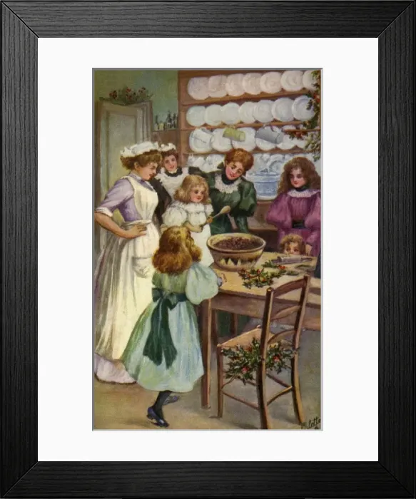 Framed Print : Mixing the Xmas pudding Framed Print : Mixing the Xmas pudding