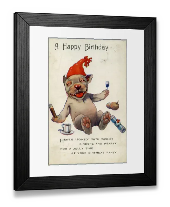 Framed Print : George Studdy Bonzo postcard Framed Print : George Studdy Bonzo postcard