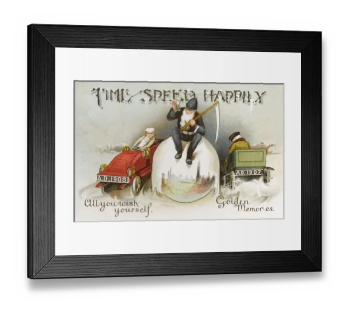 Framed Print : Time Speed Happily - Cars Speeding legally