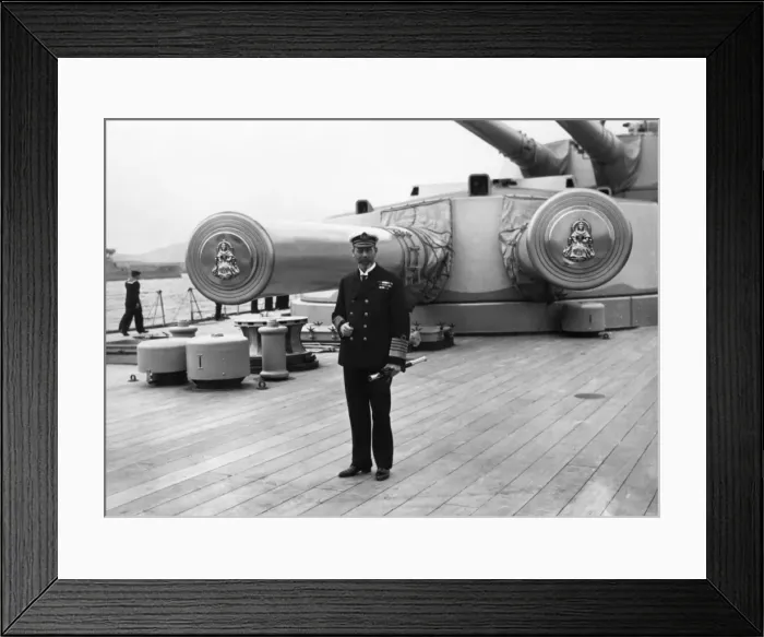 Framed Print : George V on board battleship HMS Queen Elizabeth Framed Print : George V on board battleship HMS Queen Elizabeth