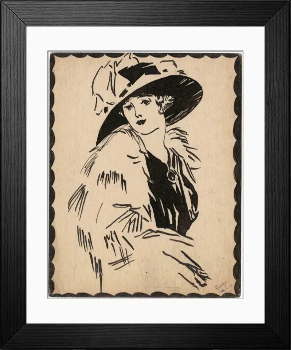 Framed Print : Woman in a hat by George Ranstead Framed Print : Woman in a hat by George Ranstead