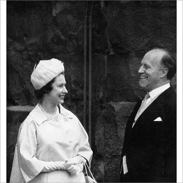 Queen Elizabeth II with Sir Basil Spence