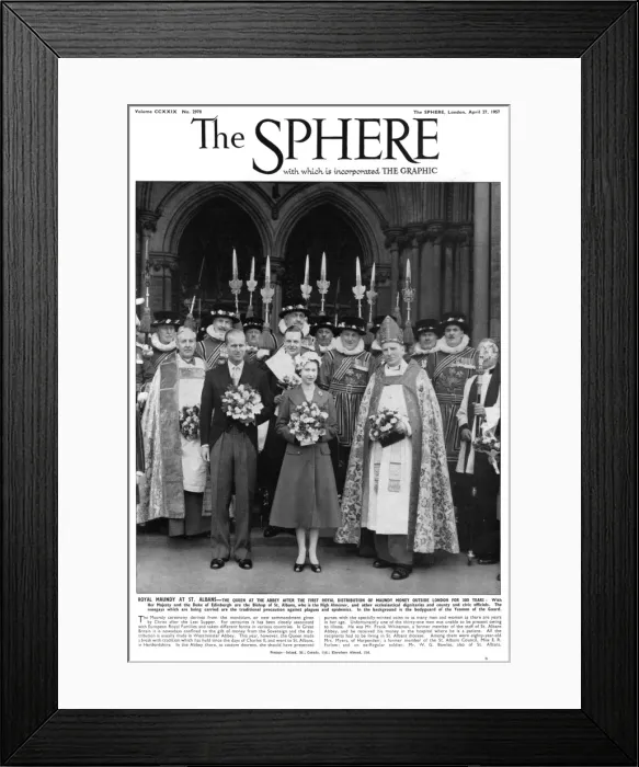 Framed Print : Sphere front cover, Royal Maundy, Queen ElizabethII, 1957 Framed Print : Sphere front cover, Royal Maundy, Queen ElizabethII, 1957