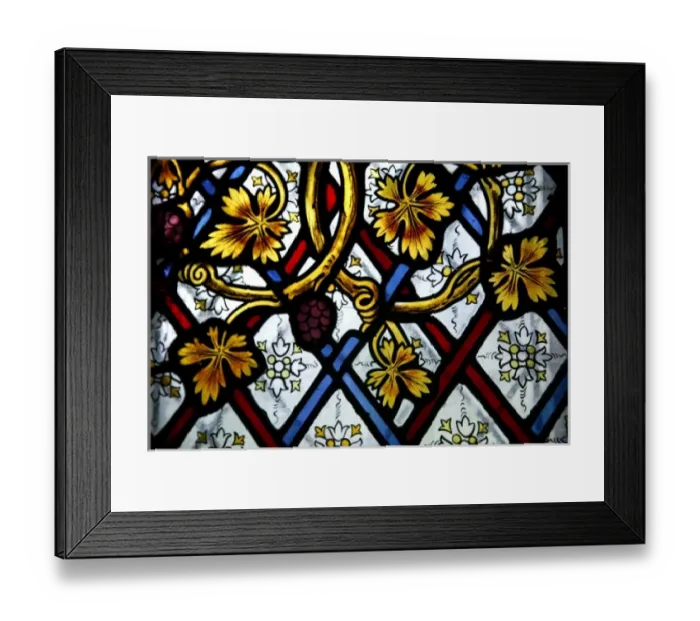 Framed Print : Stained glass window with vines Framed Print : Stained glass window with vines