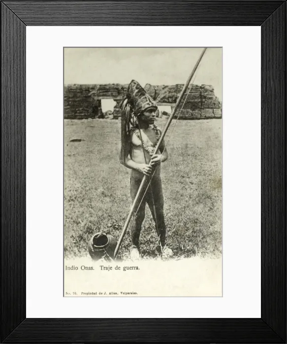 Framed Print : Chile - Tierra del Fuego - Onga Indian Warrior Framed Print : Chile - Tierra del Fuego - Onga Indian Warrior