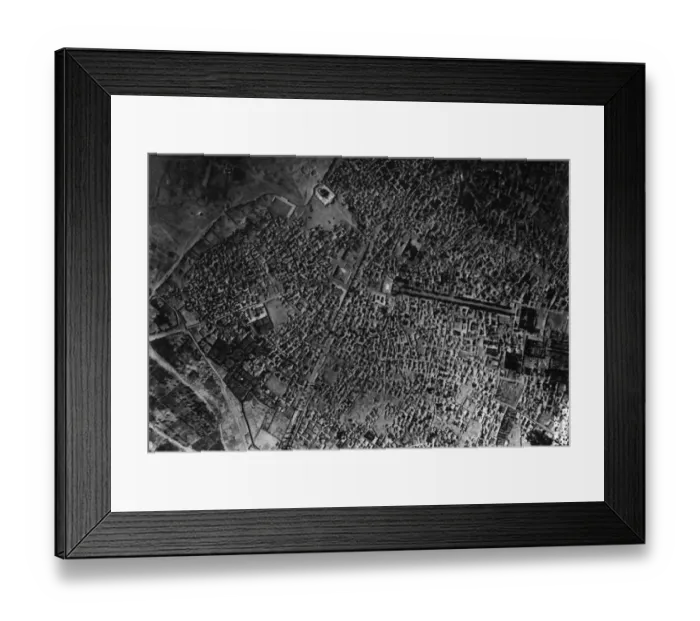 Framed Print : Aerial photograph of a town or city during WW1 Framed Print : Aerial photograph of a town or city during WW1
