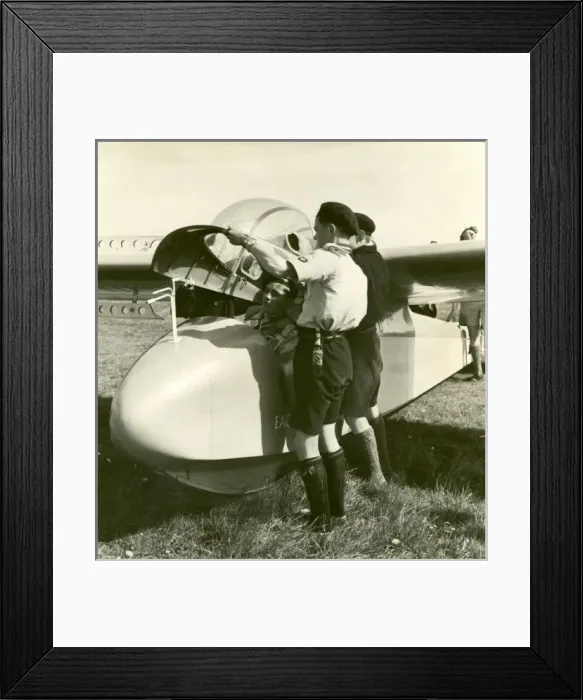 Framed Print : Air Scouts preparing a glider Framed Print : Air Scouts preparing a glider