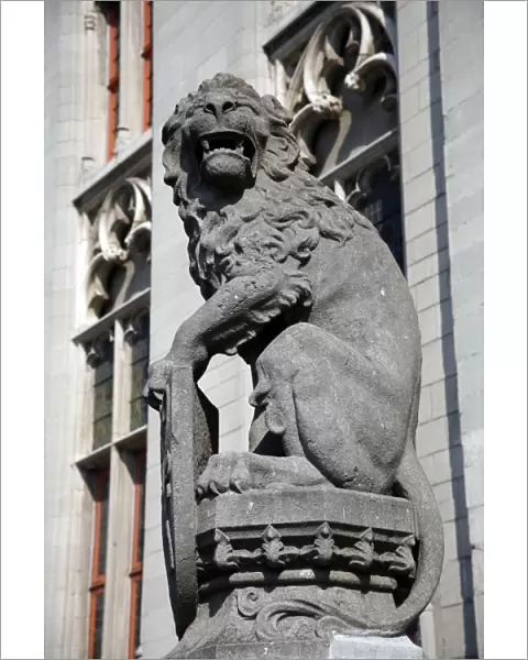 Lion statue in Bruges