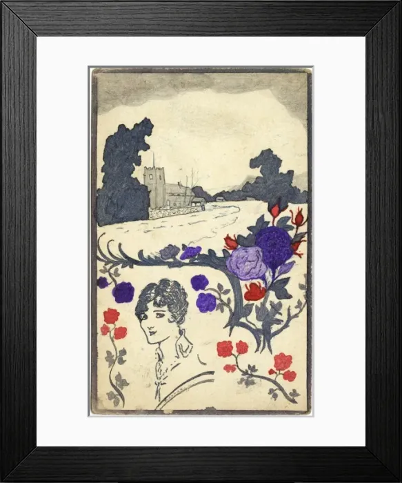Framed Print : Thoughts of home, WWI postcard drawn by George Ranstead Framed Print : Thoughts of home, WWI postcard drawn by George Ranstead